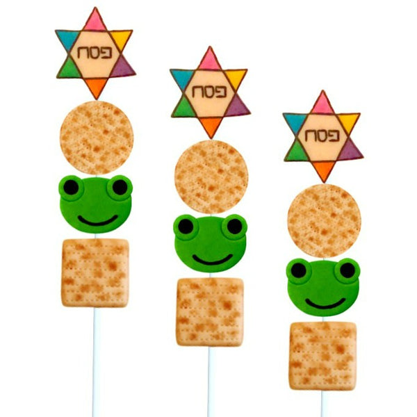Passover kabob matzah frog marzipan candy lollipops