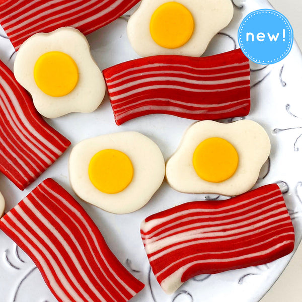 eggs bacon marzipan candy tiles new