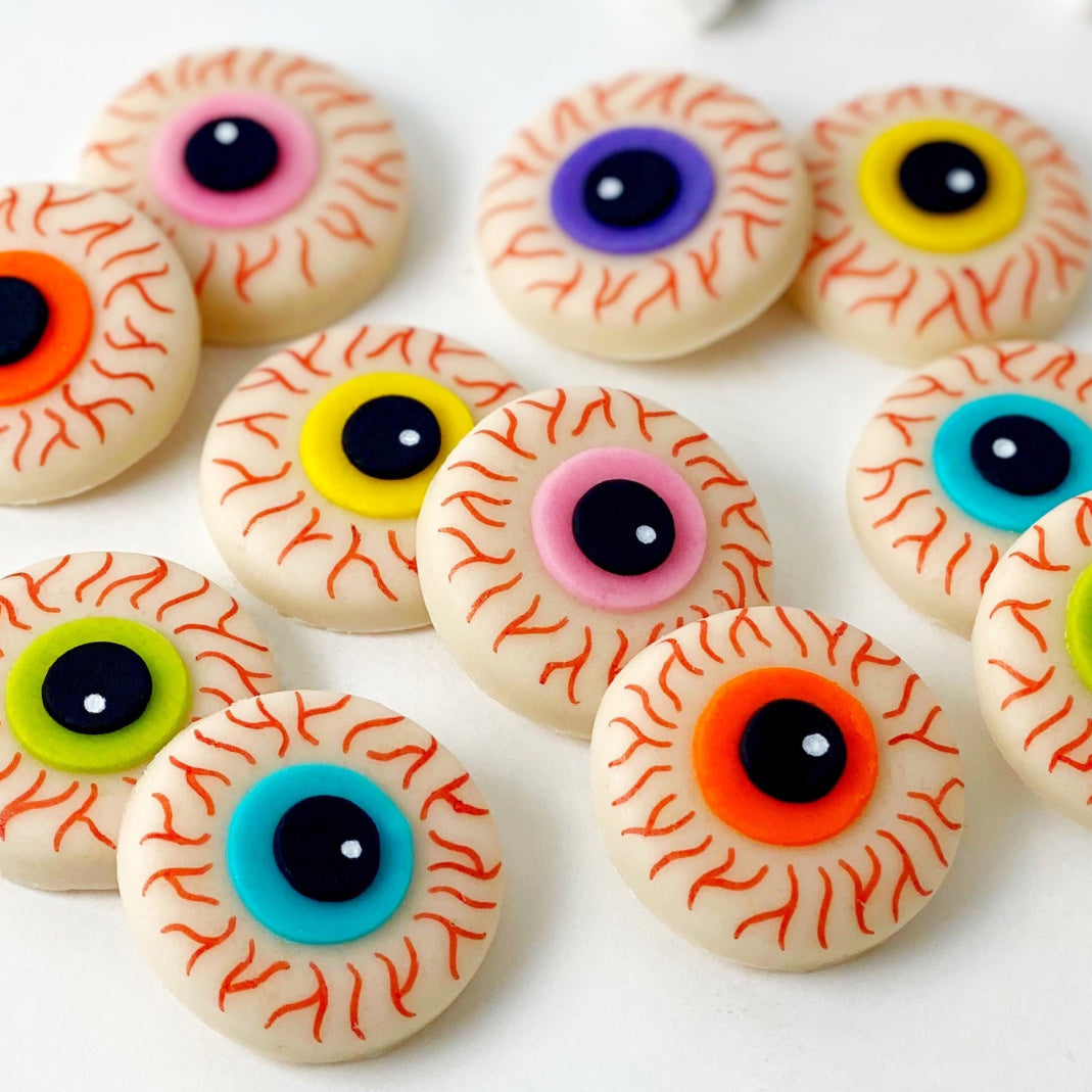 halloween creepy eyeballs candy tiles new closeup