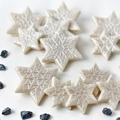 hanukkah snowflake star of David candy tiles closeup