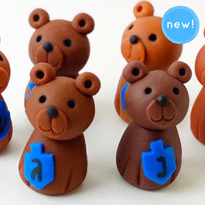 hanukkah dreidel teddy bears marzipan gift new
