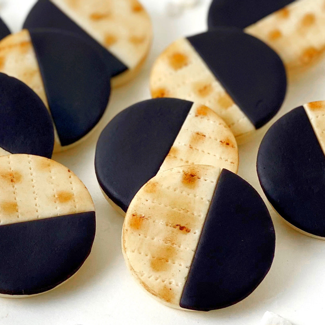 matzah black & white cookies Passover marzipan closeup