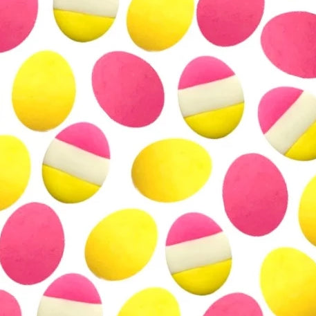 Easter eggs yellow & pink mini marzipan candy bites